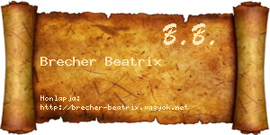 Brecher Beatrix névjegykártya
